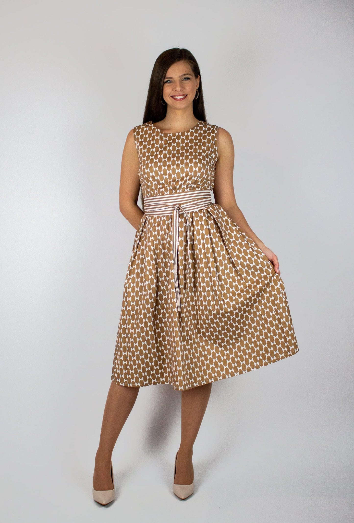 Bézs mintás ruha - Chili dresses - Ruha