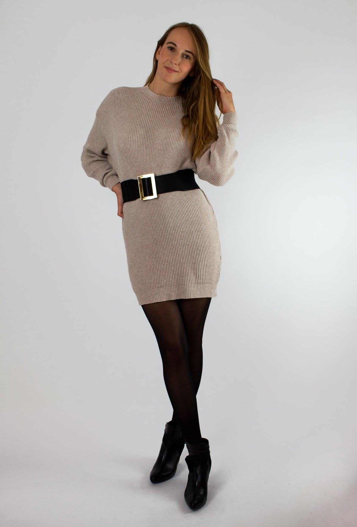 Bézs kötött ruha - Chili dresses - Ruha