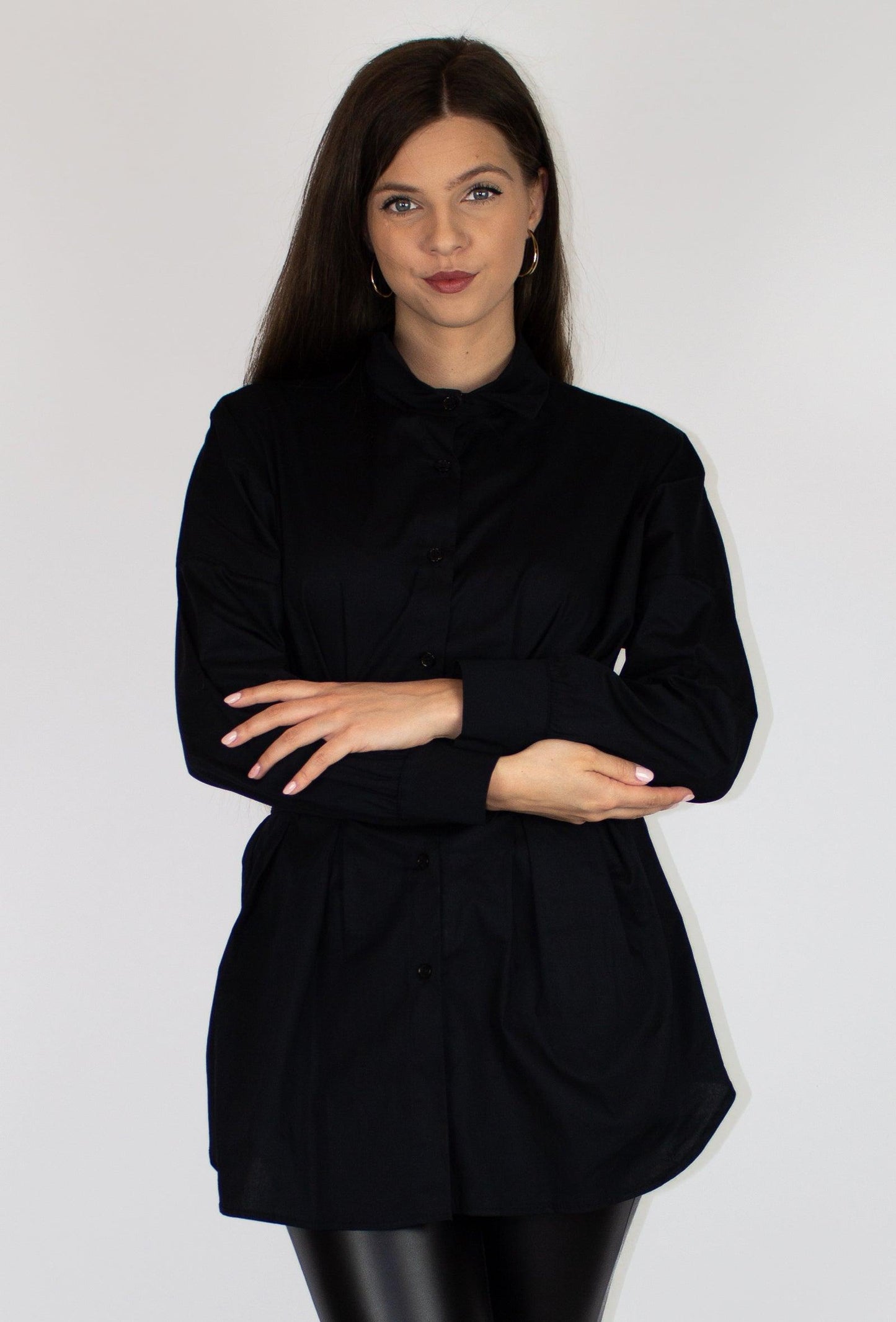 Fekete karcsúsított ing - Chili dresses - Felső