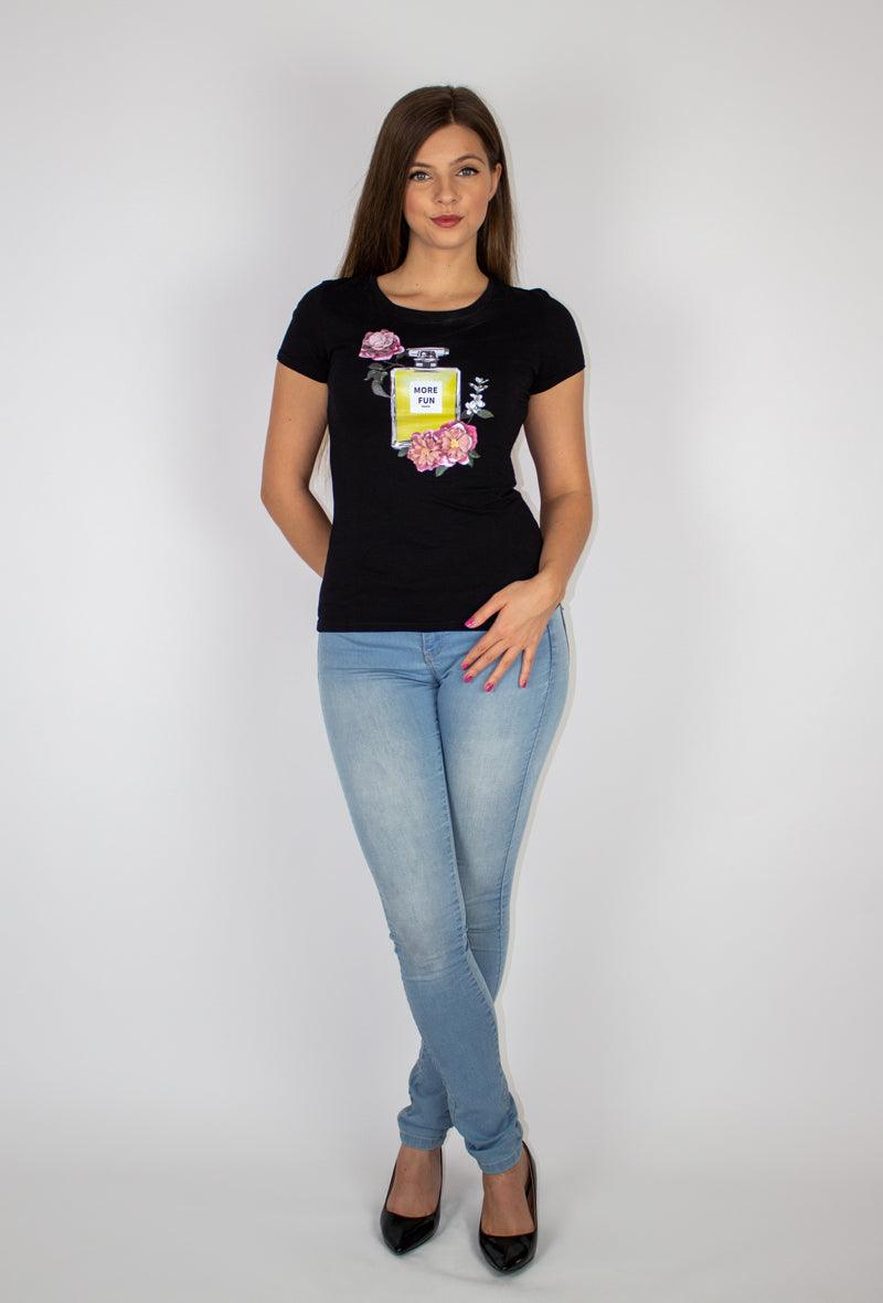 Fekete mintás póló - Chili dresses - Felső