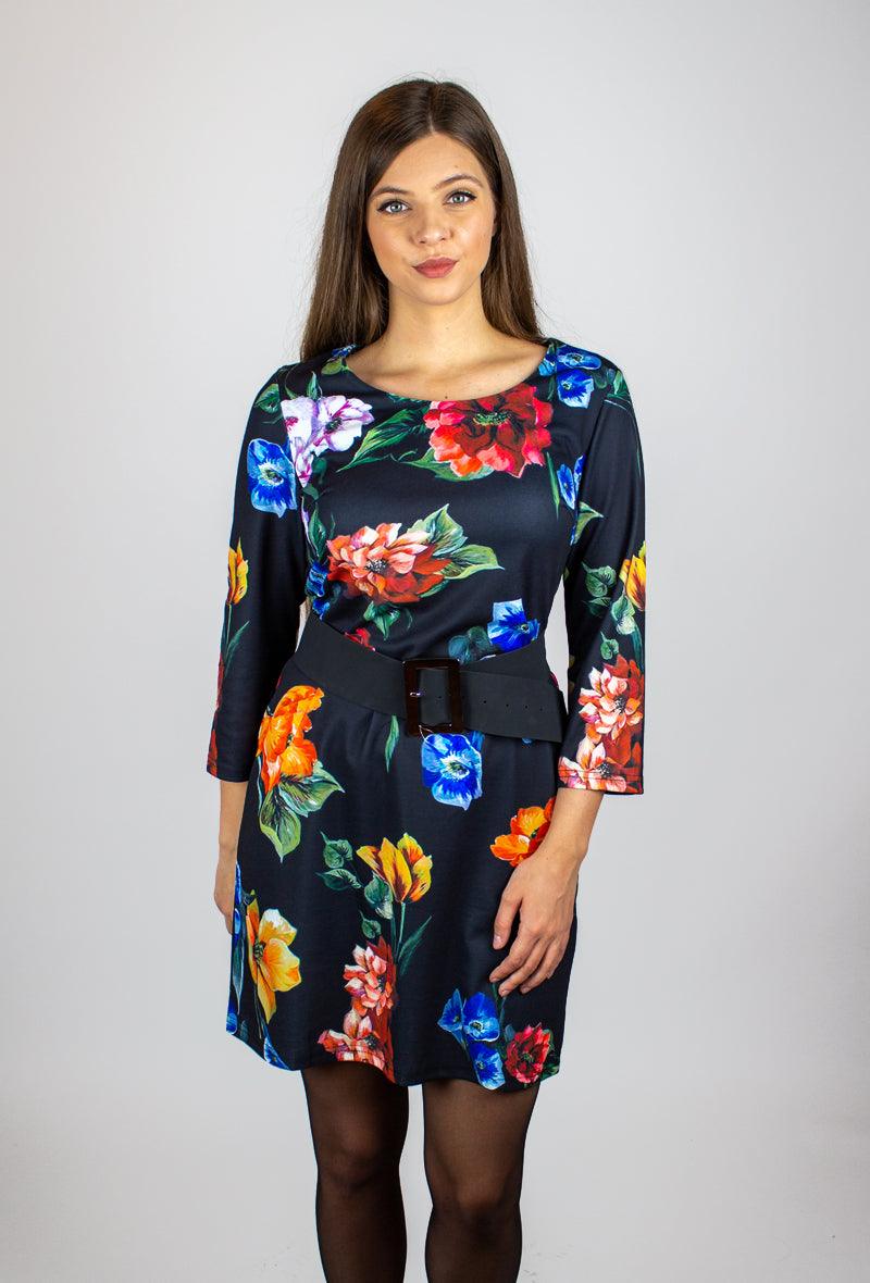 Fekete virágos ruha - Chili dresses - Ruha