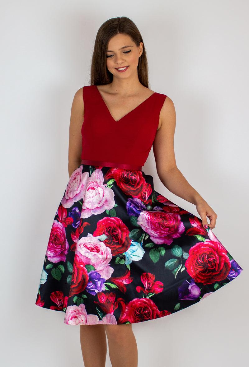 Piros virágos ruha - Chili dresses - Ruha