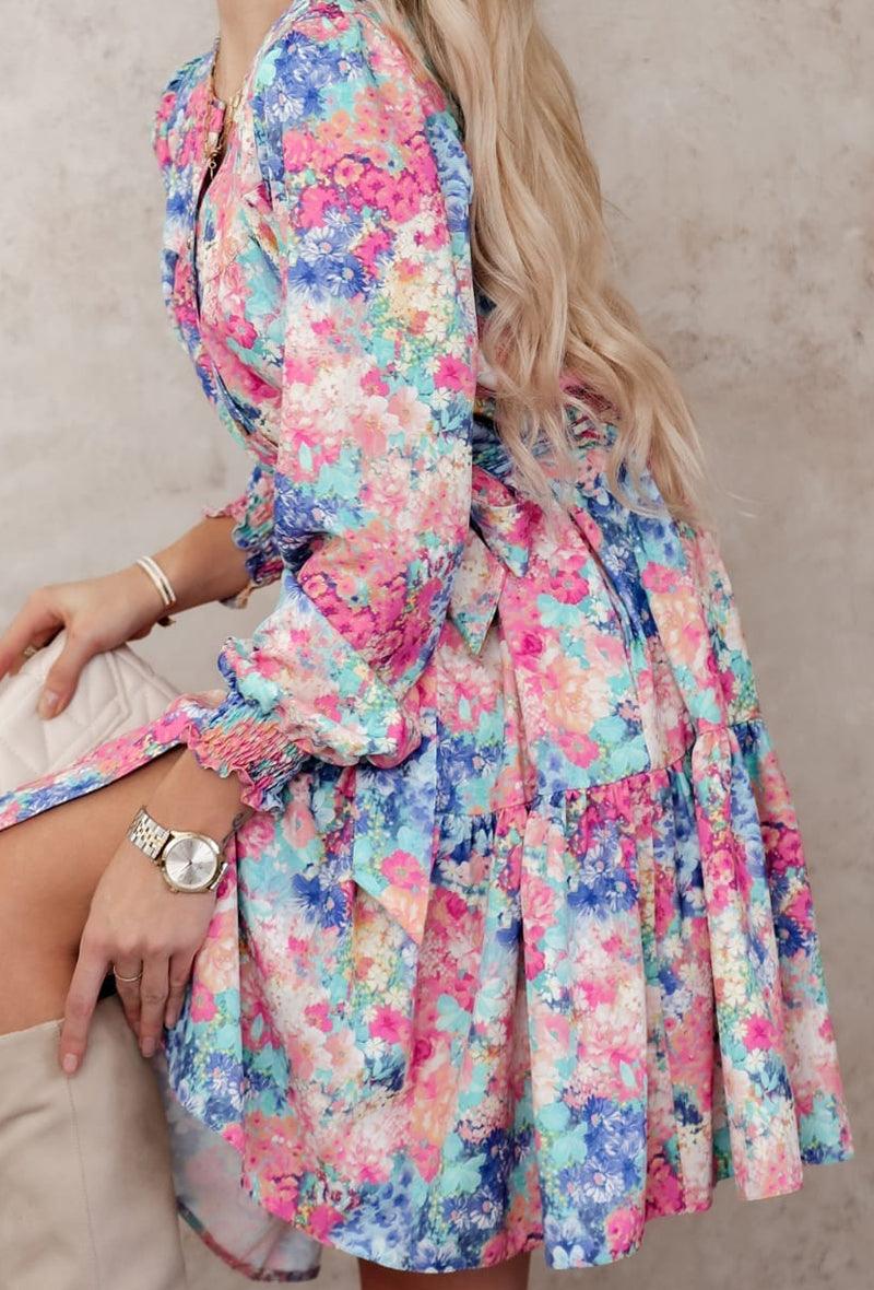 Hosszú ujjú virágos ingruha - CHILI dresses