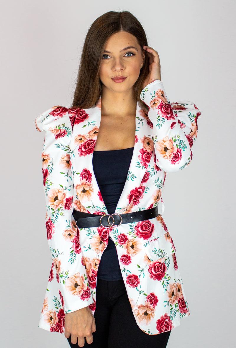 Virágos blézer övvel - Chili dresses - Blézer