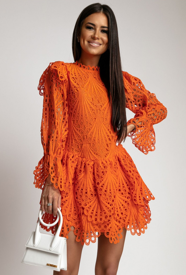 Narancssárga csipkeruha - CHILI dresses - 